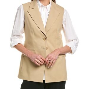 Anne Klein Sleeveless Tailored Vest in Beige